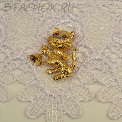 Брошь "Котенок с колокольчиком" (Avon США)