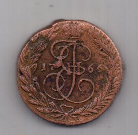 2 копейки 1766 года XF ЕМ Редкий год