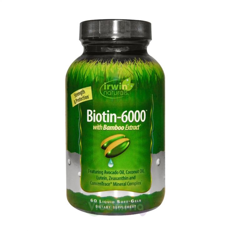 Irwin Naturals Биотин 6000, 60 капсул