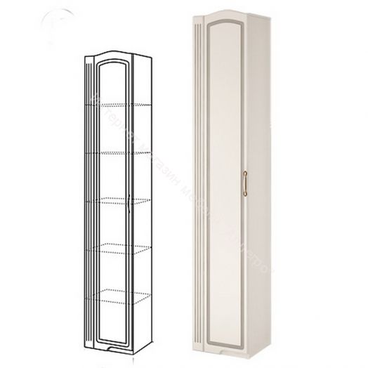 Шкаф-пенал для белья "Виктория" мод.17 (левый) Белый глянец