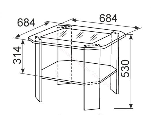 Стол журнальный "Виктория" Мод №35 Белый глянец