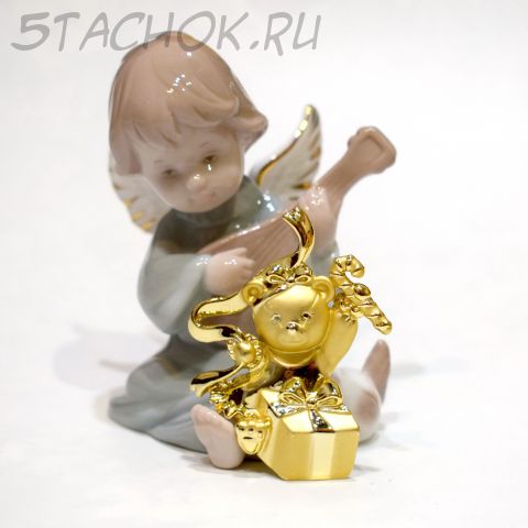 Брошь "Мишка-девочка с рождественскими подарками" (AJC США)