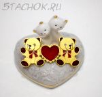 Брошь "Мишутки-валентинки" (NEWPRO США)