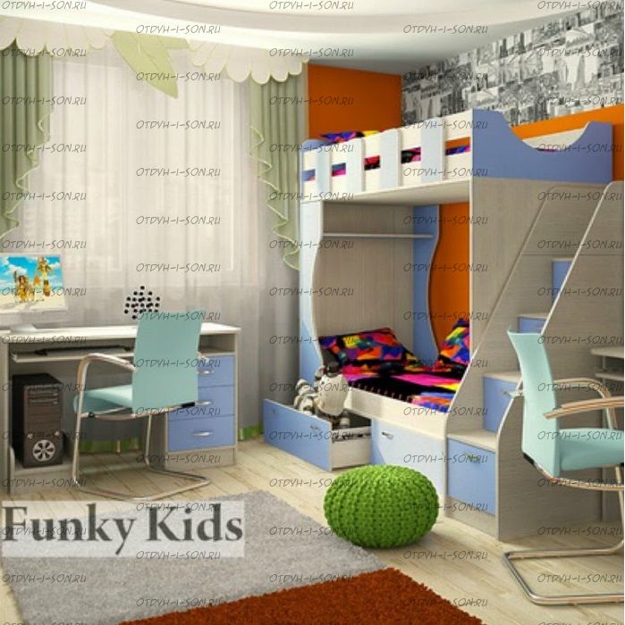 Кровать двухъярусная Фанки Кидз-5/1 СВ