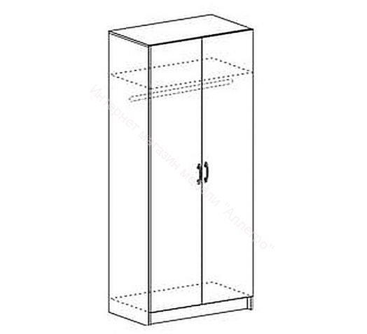 Шкаф распашной "Басса" (Бася) двухдверный со штангой ШК 554