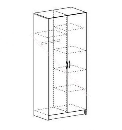 Шкаф распашной "Басса" (Бася) двухдверный (штанга + полки) ШК 556