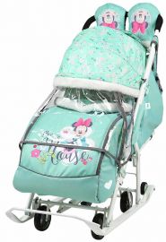 Санки-коляска Nika Disney baby 2 DB2 с Минни Маус мятный