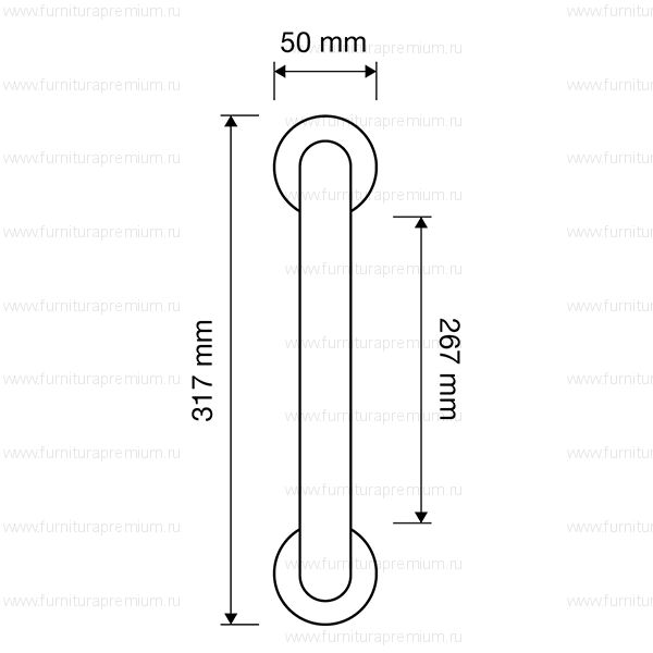 Ручка-скоба Linea Cali  Havana 1080  MN. Длина 317 мм.