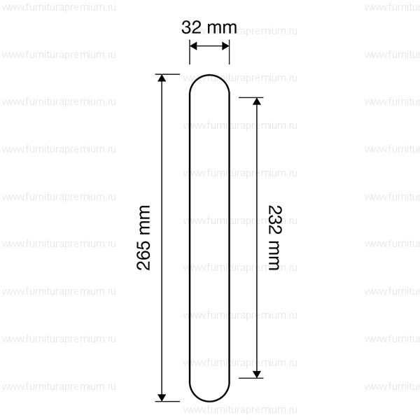 Ручка-скоба Linea Cali Tiffany Mesh 1307 MN. Длина 265 мм.