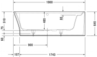 Ванна Duravit Cape Cod 190x90 700363 схема 4