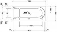 Ванна Duravit Darling New 700242 схема 1