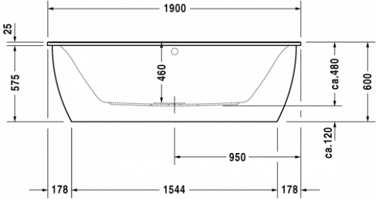 Ванна Duravit Darling New 190x90 700248 схема 2