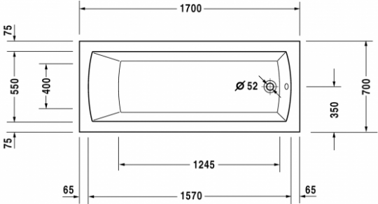 Ванна Duravit Daro 170x70 700141 ФОТО