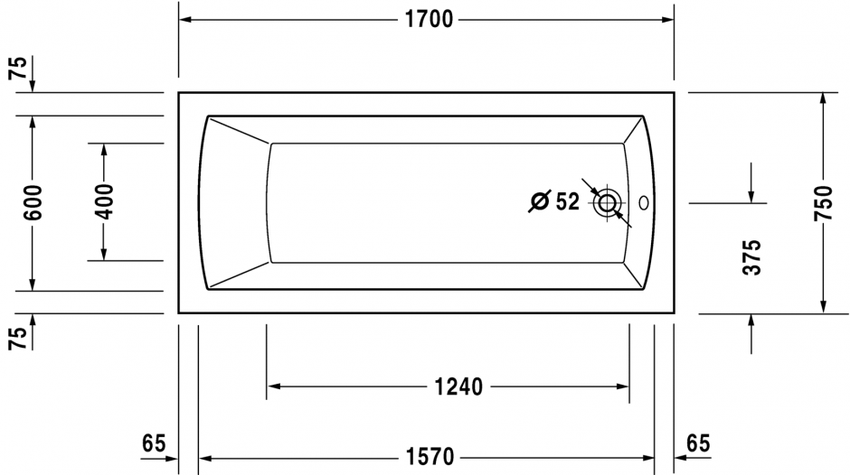 Ванна Duravit Daro 170x75 700027 ФОТО