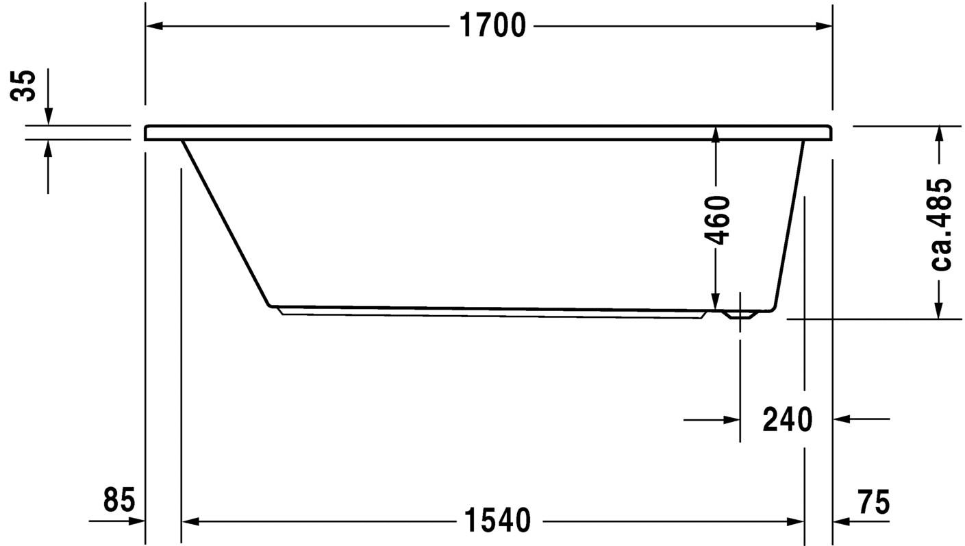 Ванна Duravit Daro 170x75 700027 схема 2