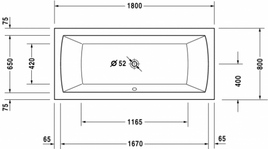 Ванна Duravit Daro 180x80 700028 схема 1