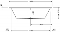 Ванна Duravit Daro 180x80 700028 схема 2