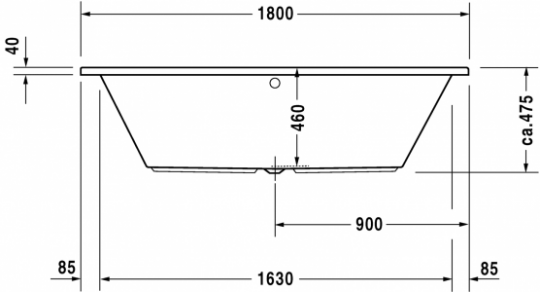 Ванна Duravit Daro 180x80 700028 схема 2