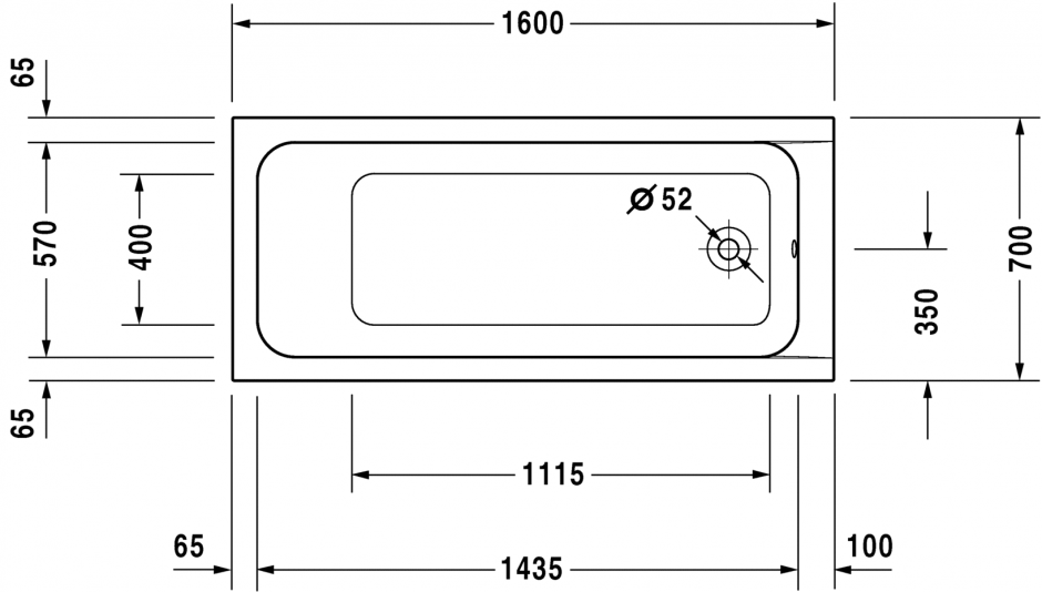 Ванна Duravit D-Code 160x70 700096 ФОТО