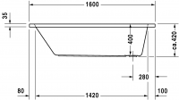 Ванна Duravit D-Code 160x70 700096 схема 2