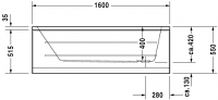 Ванна Duravit D-Code 160x70 700096 схема 3