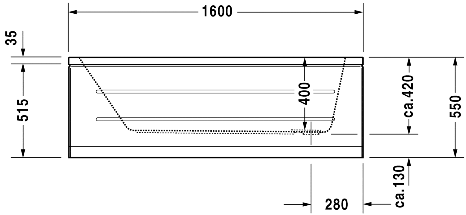 Ванна Duravit D-Code 160x70 700096 схема 3