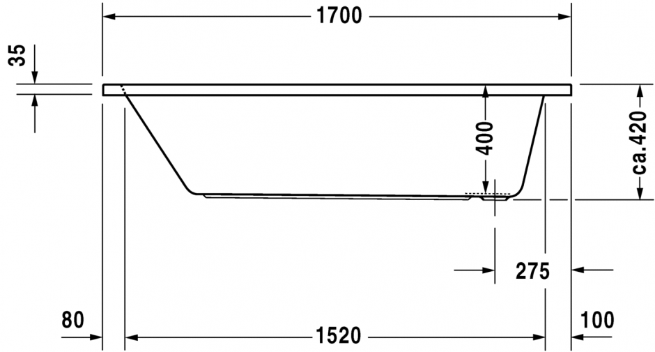 Ванна Duravit D-Code 170x70 700098 ФОТО