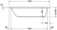 Ванна Duravit D-Code 170x70 700098 схема 2