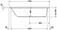 Ванна с центральным сливом Duravit D-Code 170x75 700099 схема 2