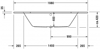 Duravit ванна D-Code 140x140 700137 схема 2