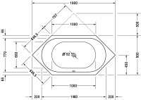 Duravit ванна D-Code 190x90 700138 схема 1