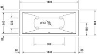 Ванна Duravit DuraSquare 180x80 700426 встраиваемая версия схема 1