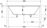 Ванна Duravit DuraSquare 180x80 700426 встраиваемая версия схема 2