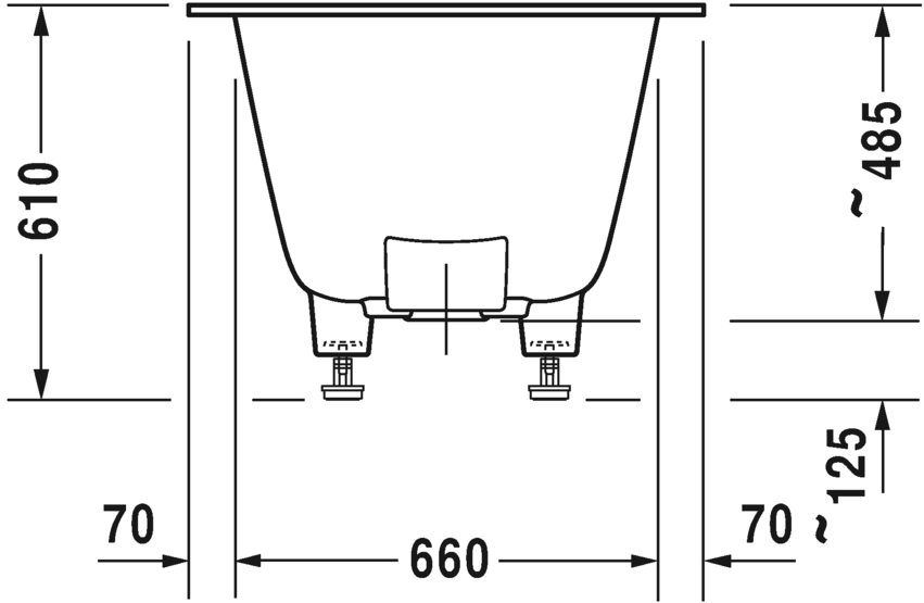 Ванна Duravit DuraSquare 180x80 700426 встраиваемая версия схема 3