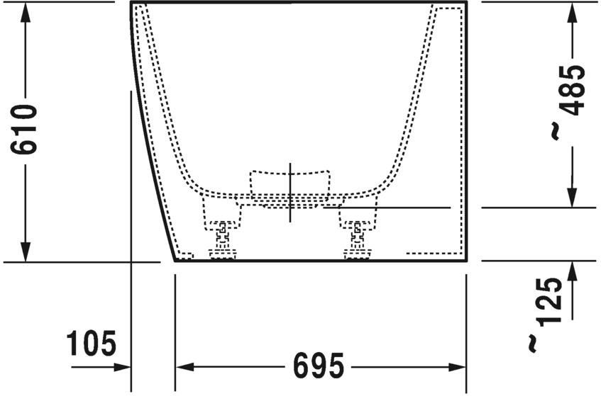 Ванна Duravit DuraSquare 180x80 700427 угол слева ФОТО