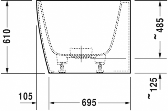 Ванна Duravit DuraSquare 180x80 700427 угол слева ФОТО