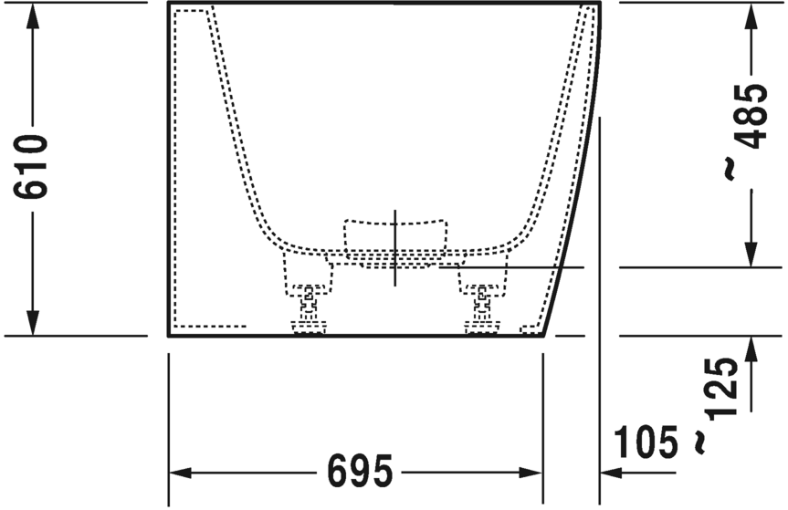 Ванна Duravit DuraSquare 180x80 700428 угол справа схема 3