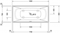 Ванна Duravit DuraSquare 185x85 700430 отдельно стоящая схема 1