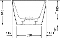 Ванна Duravit DuraSquare 185x85 700430 отдельно стоящая схема 3