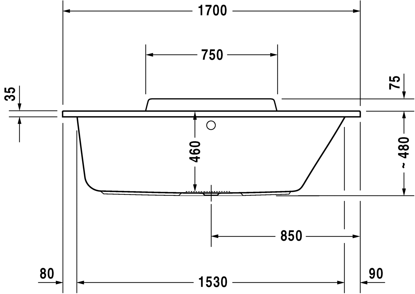 Ванна Duravit DuraStyle 700297 схема 4