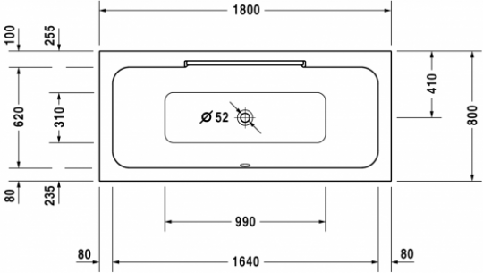 Ванна Duravit DuraStyle 180x80 700298 схема 3