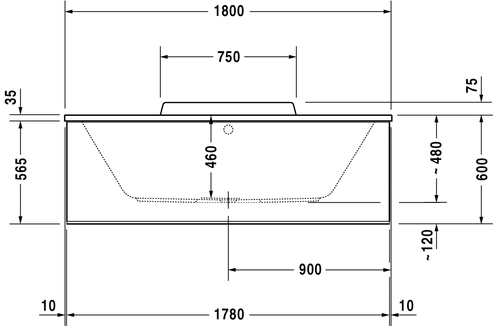 Ванна Duravit DuraStyle 180x80 700298 схема 5