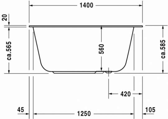 Ванна Duravit DuraStyle 140x80 700233 ФОТО