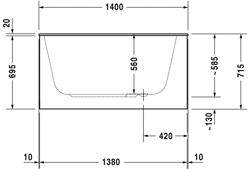 Ванна Duravit DuraStyle 140x80 700233 ФОТО