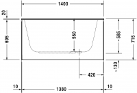 Ванна Duravit DuraStyle 140x80 700233 схема 5