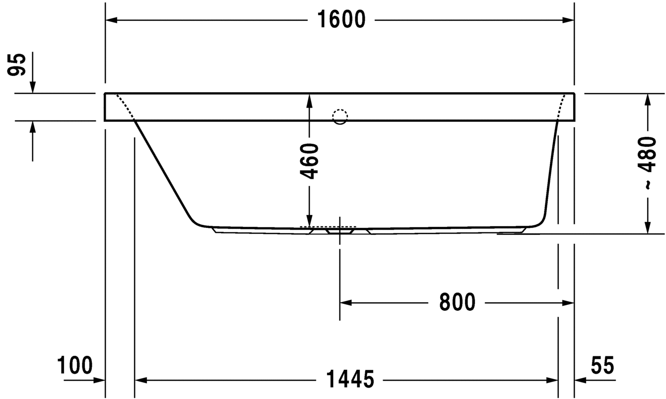 Ванна Duravit Happy D.2 160x70 700308 схема 2