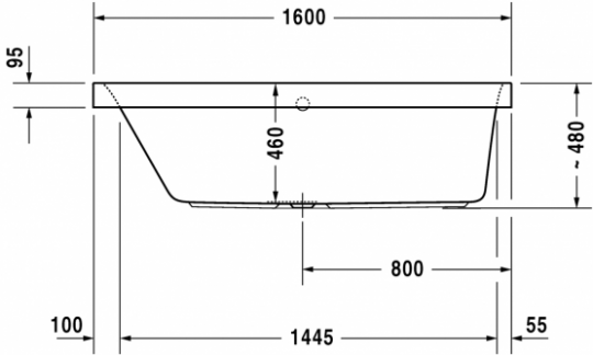 Ванна Duravit Happy D.2 160x70 700308 схема 2