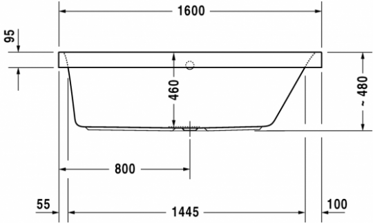 Ванна Duravit Happy D.2 160x70 700309 схема 2