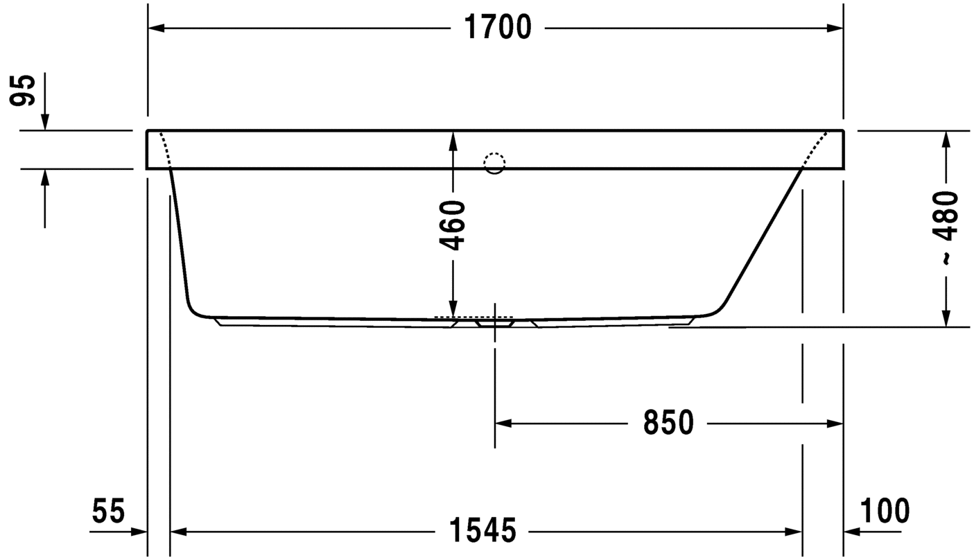 Ванна Duravit Happy D.2 170x70 700311 схема 2