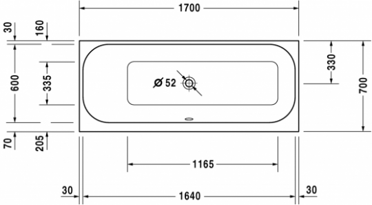 Ванна Duravit Happy D.2 700310 схема 1